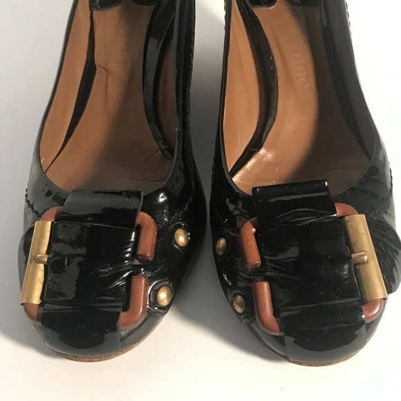 Chloe black wedge shoes vintage. Size 7.5 - Picture 10 of 12